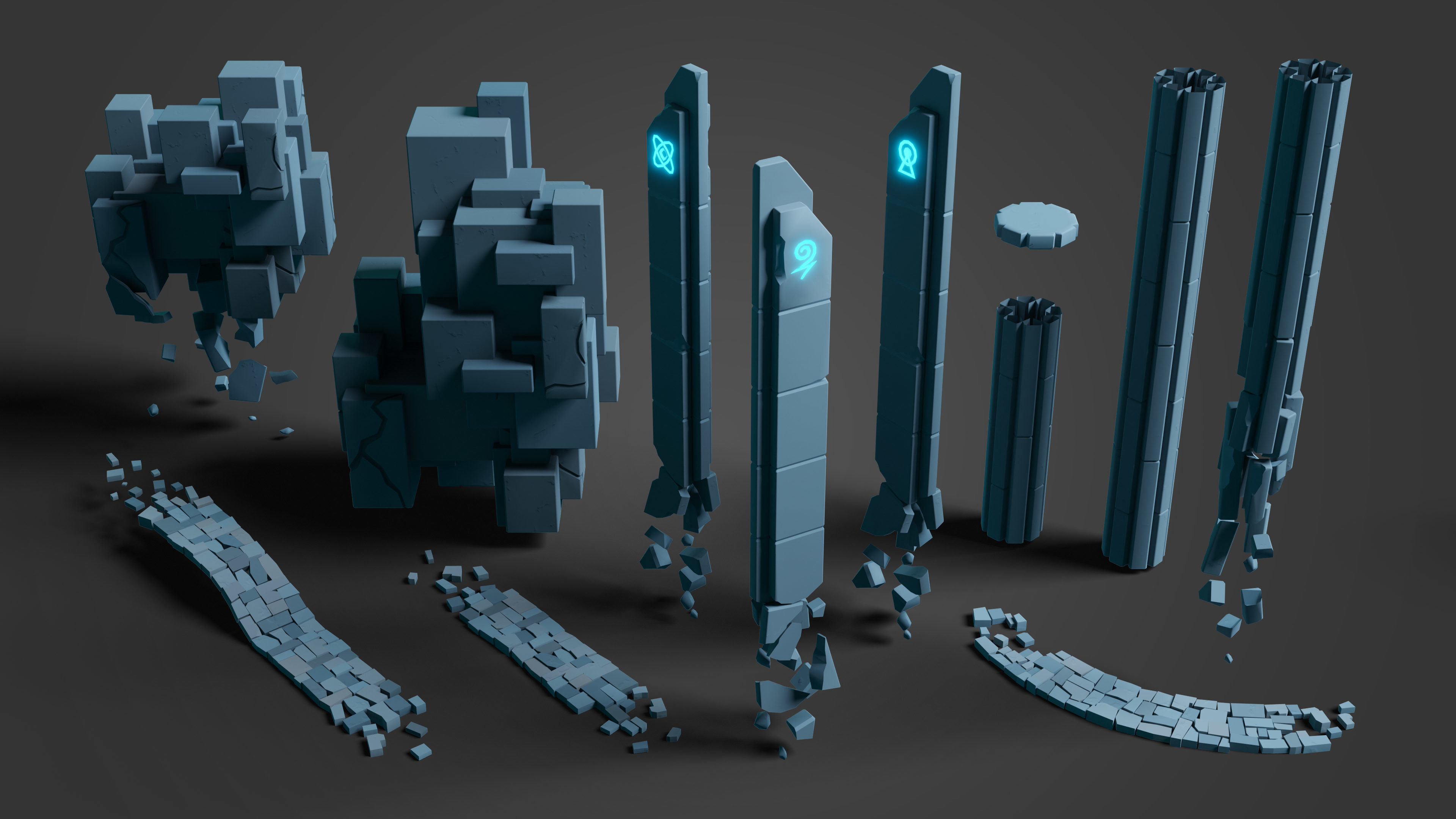 Platformer 8 Underworld Low-poly 3D model_36