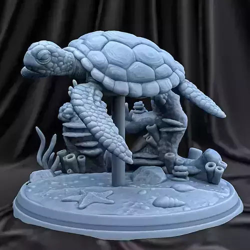 Green sea turtle 3D print model