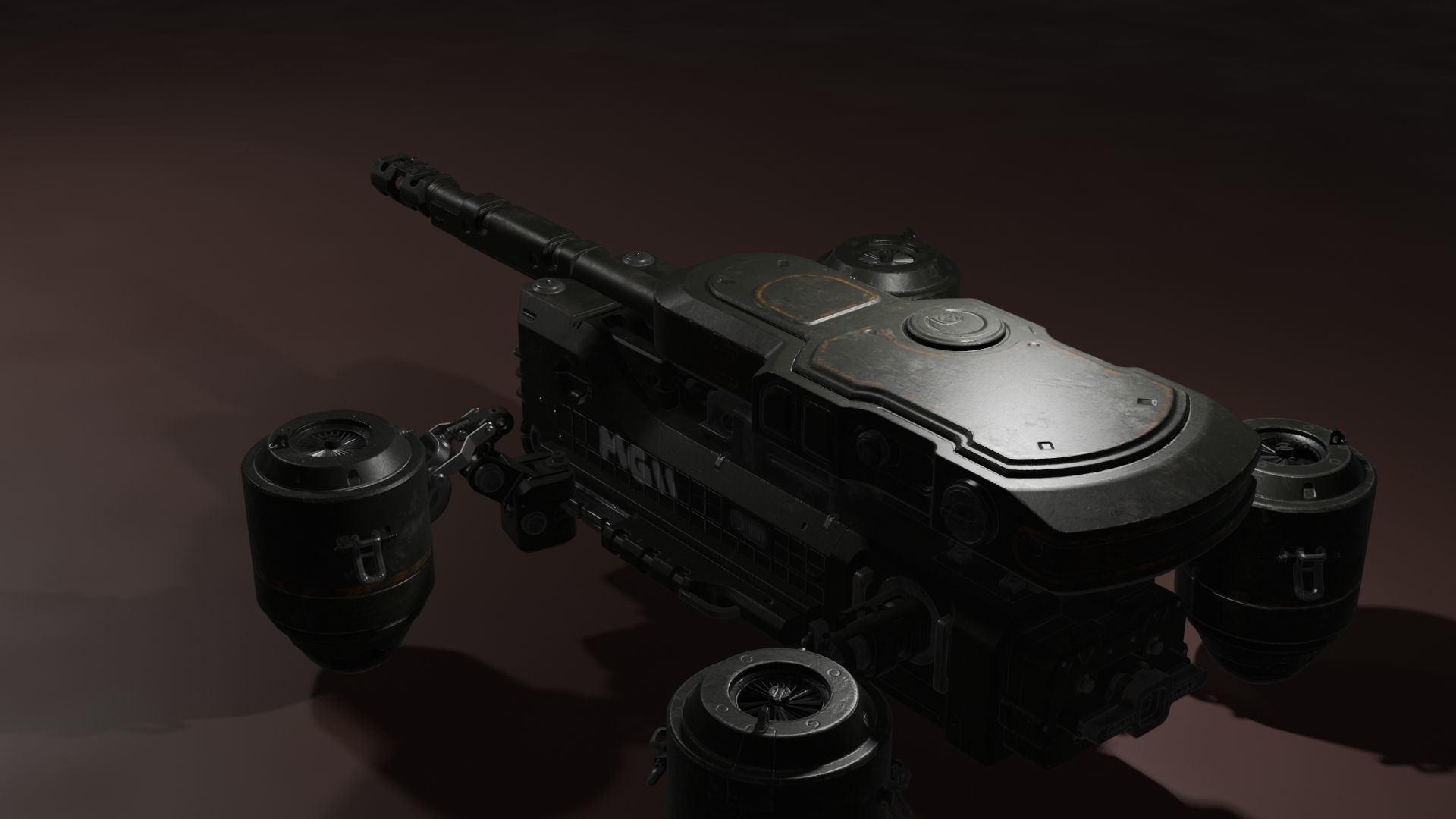 Army tank Low-poly 3D model_8