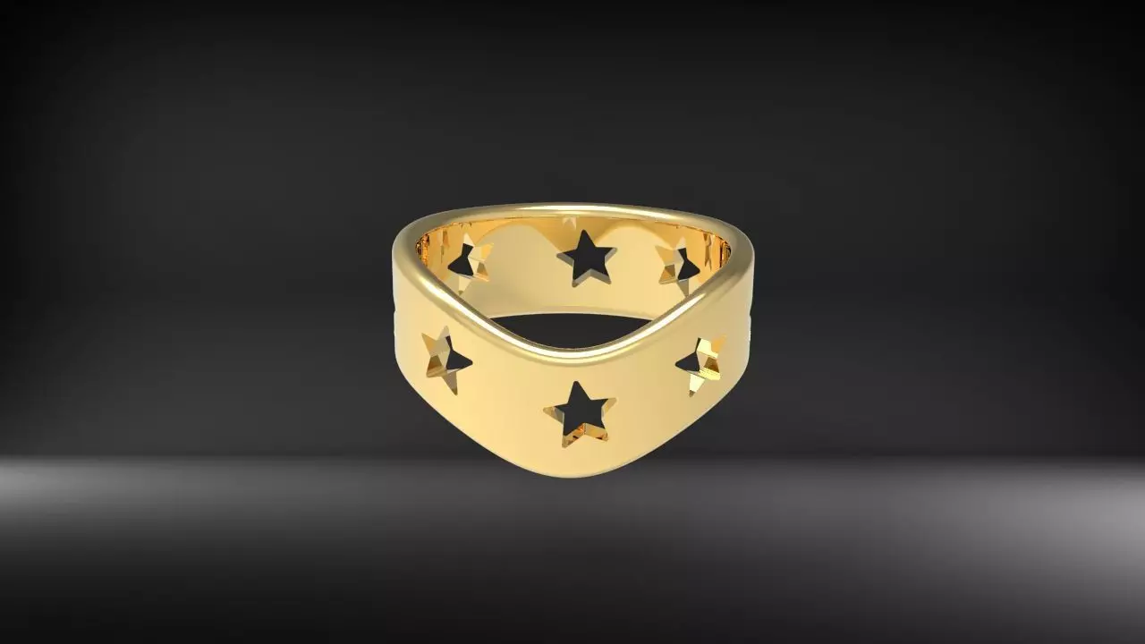 star shaped ring Free 3D print model