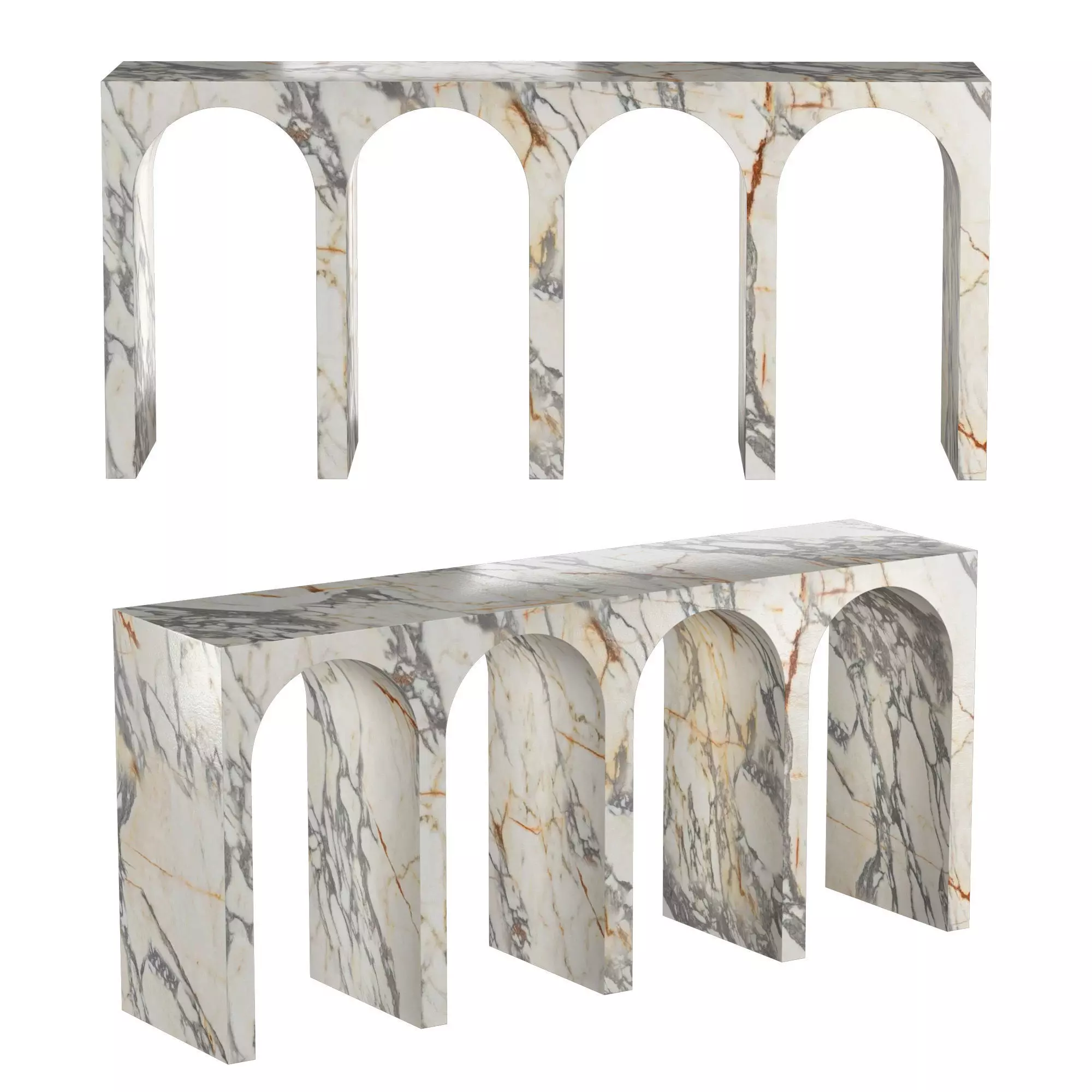 Pegasus Console Table - Violetta Calacatta 3D model