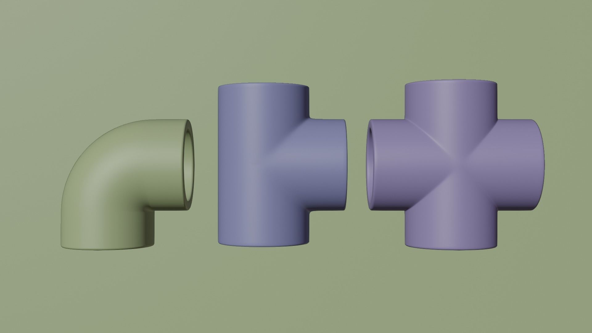 Pipe Joints Set 3D model_5