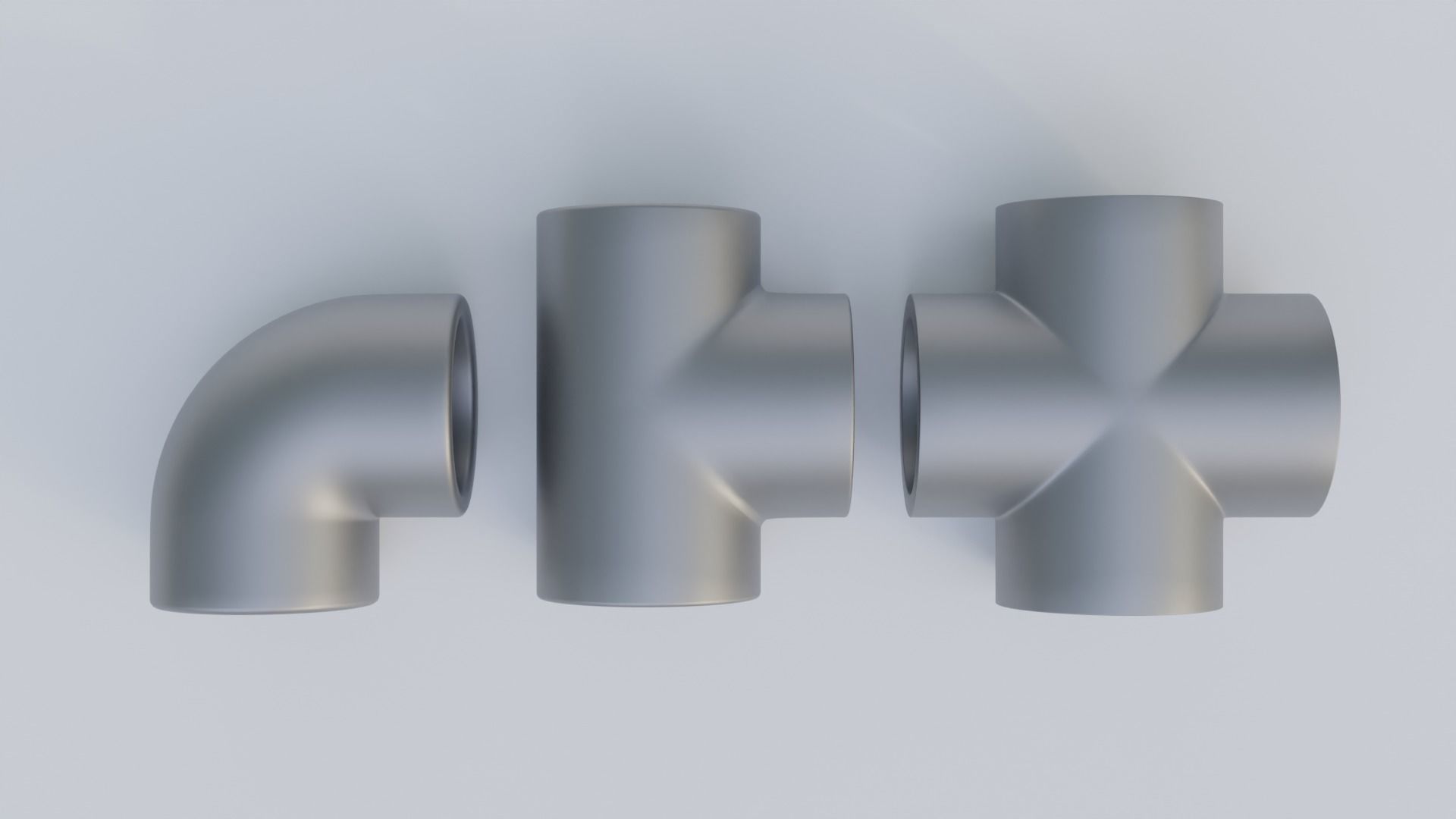 Pipe Joints Set 3D model_1