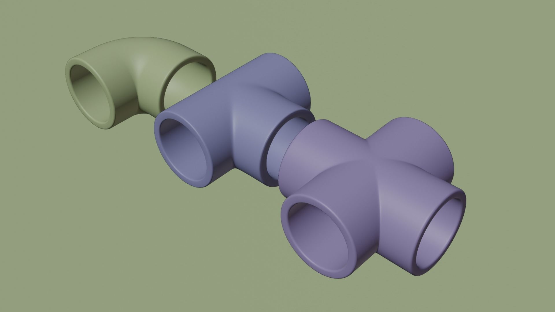 Pipe Joints Set 3D model_4