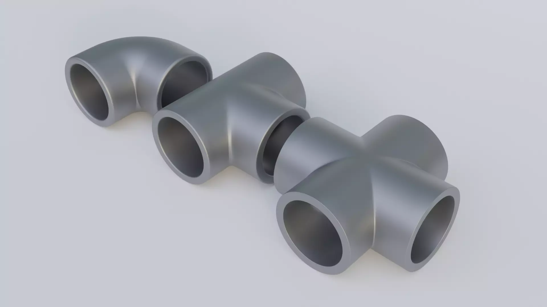 Pipe Joints Set 3D model_0