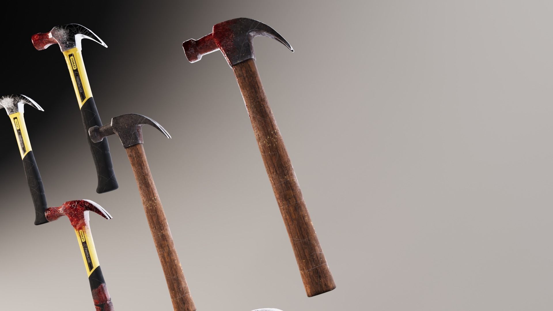 Hammer Weapon Collection Low-poly 3D model_2