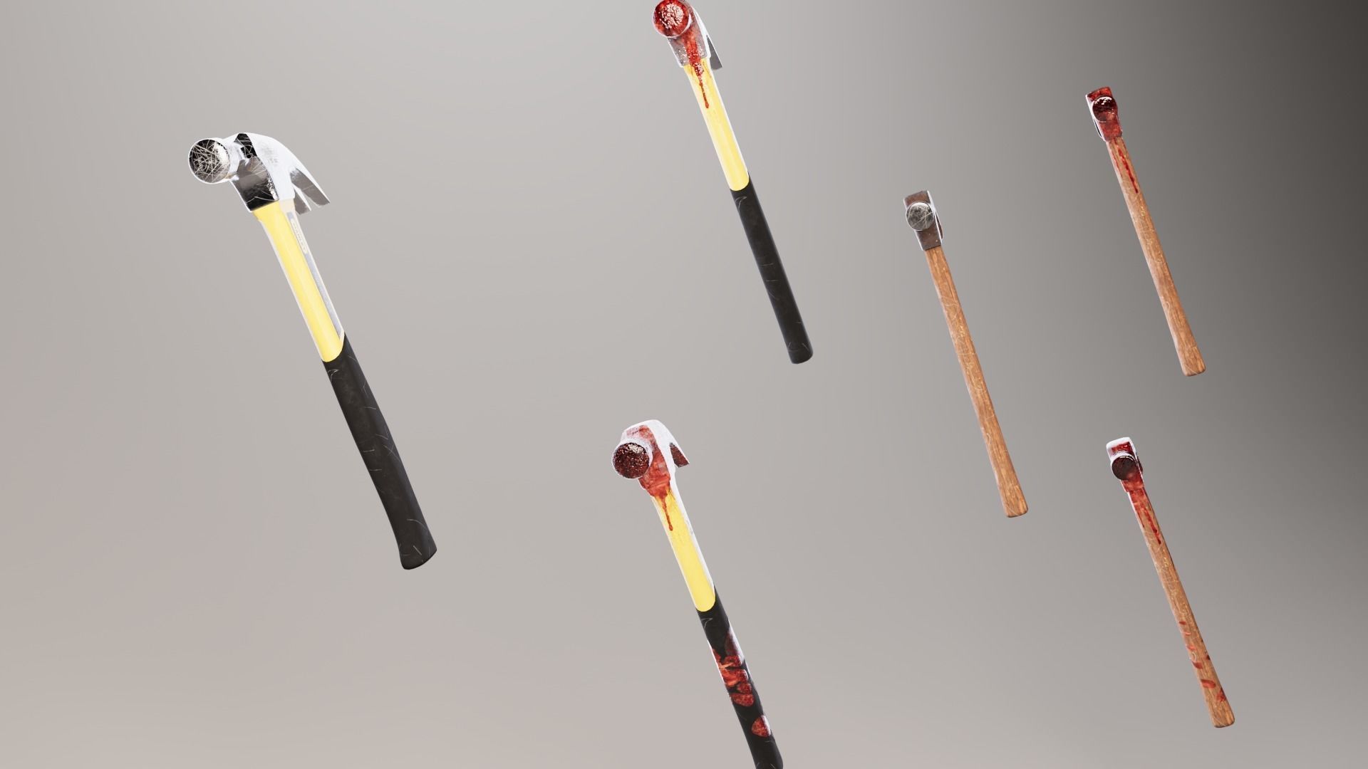 Hammer Weapon Collection Low-poly 3D model_6