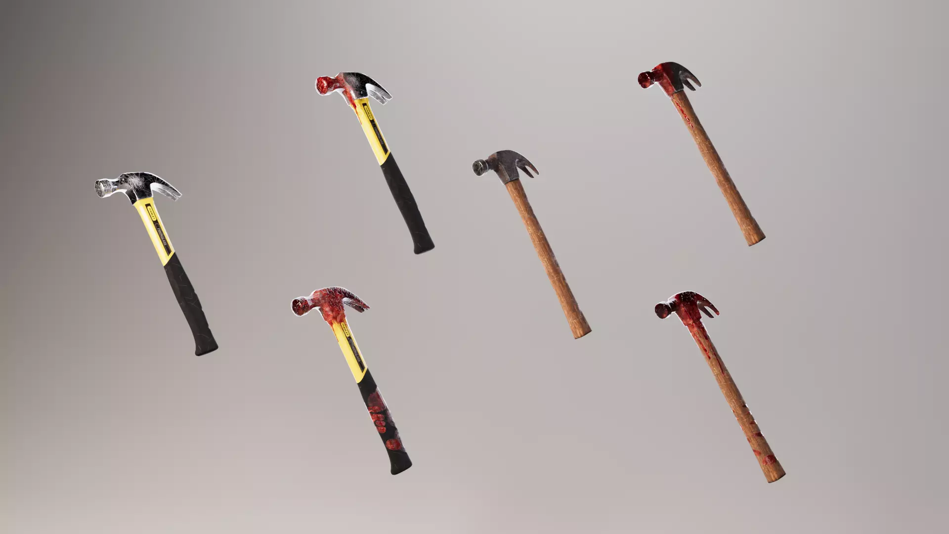 Hammer Weapon Collection Low-poly 3D model_0