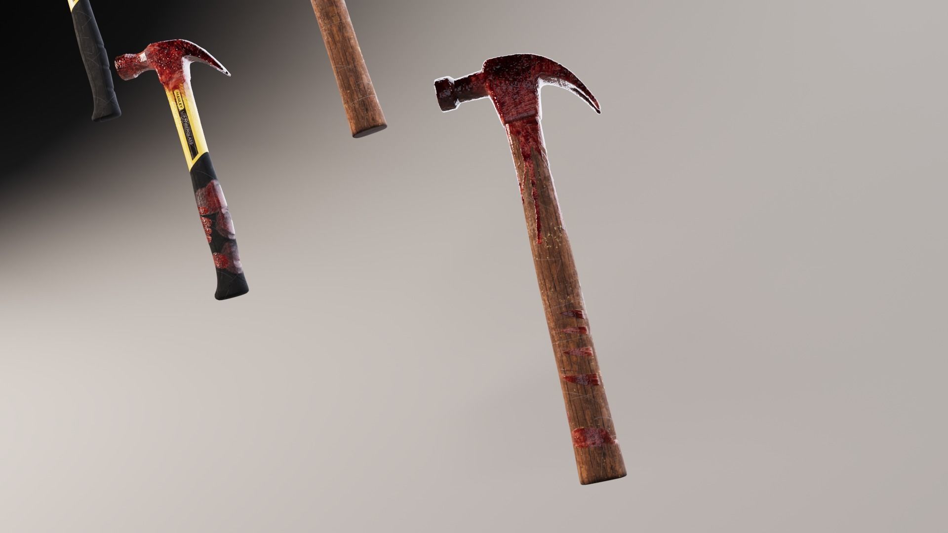 Hammer Weapon Collection Low-poly 3D model_1