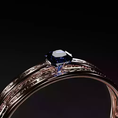 Realistic Ring With Gems 3D model