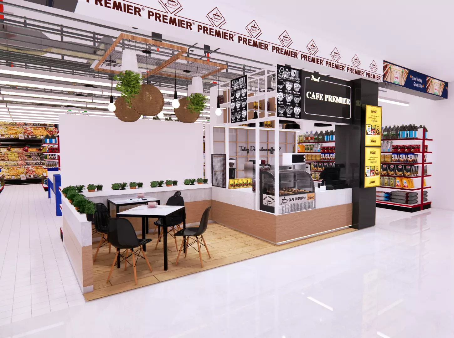 Small Coffee Shop Within Shopping Mall 3D model_0