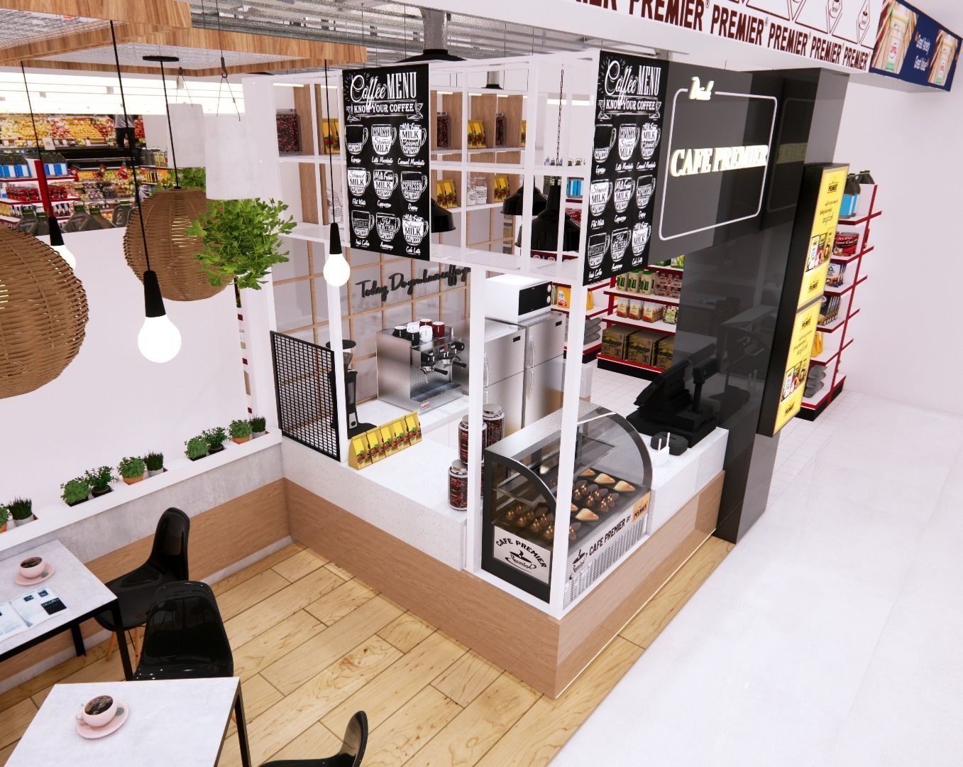 Small Coffee Shop Within Shopping Mall 3D model_3