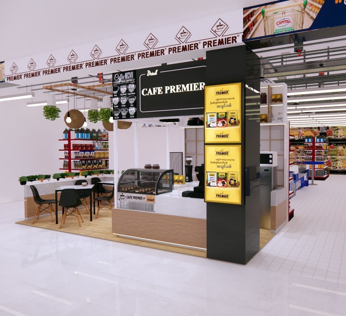 Small Coffee Shop Within Shopping Mall 3D model_2