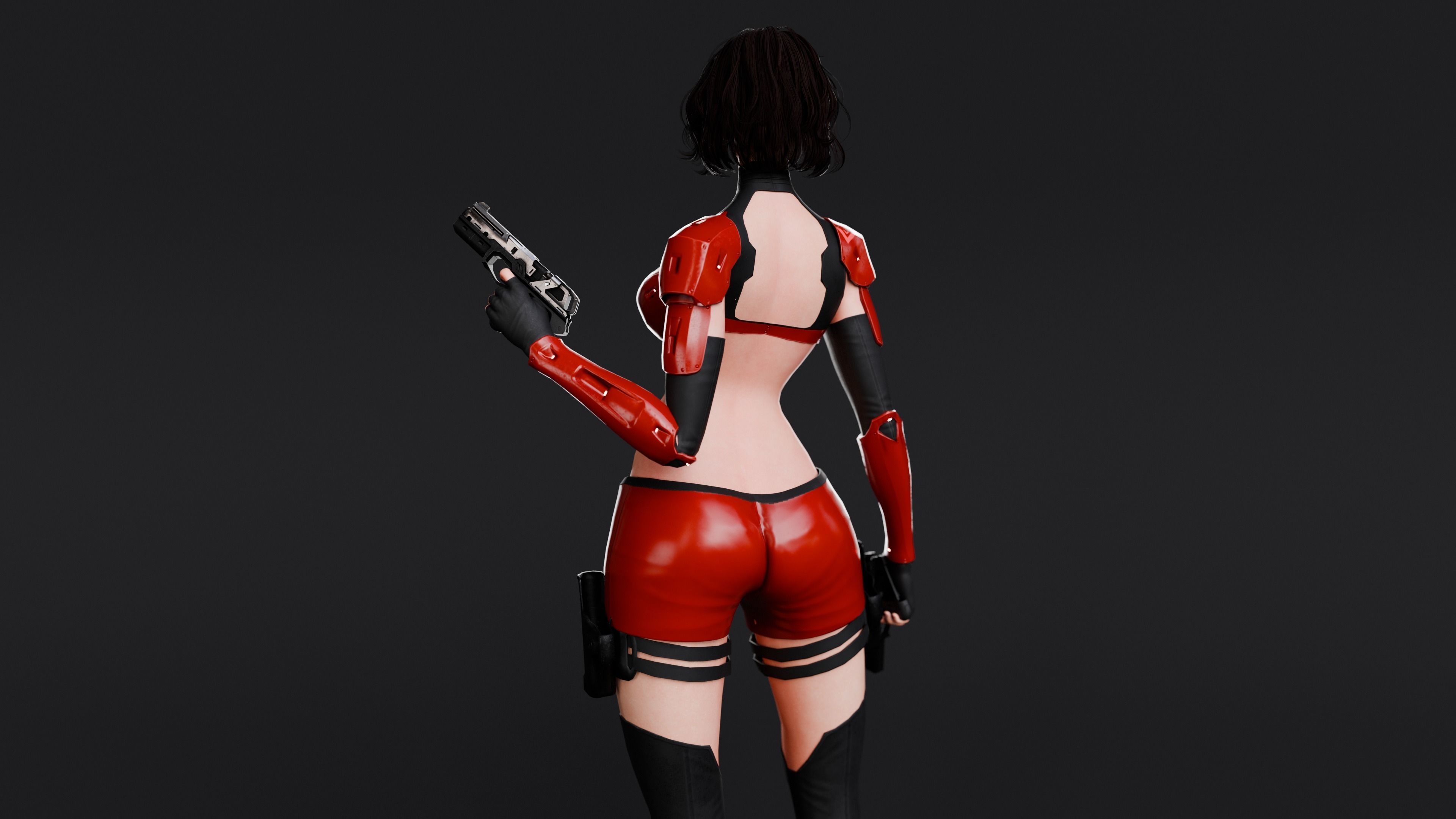 Cyberpunk Female Zhora  Low-poly 3D model_3