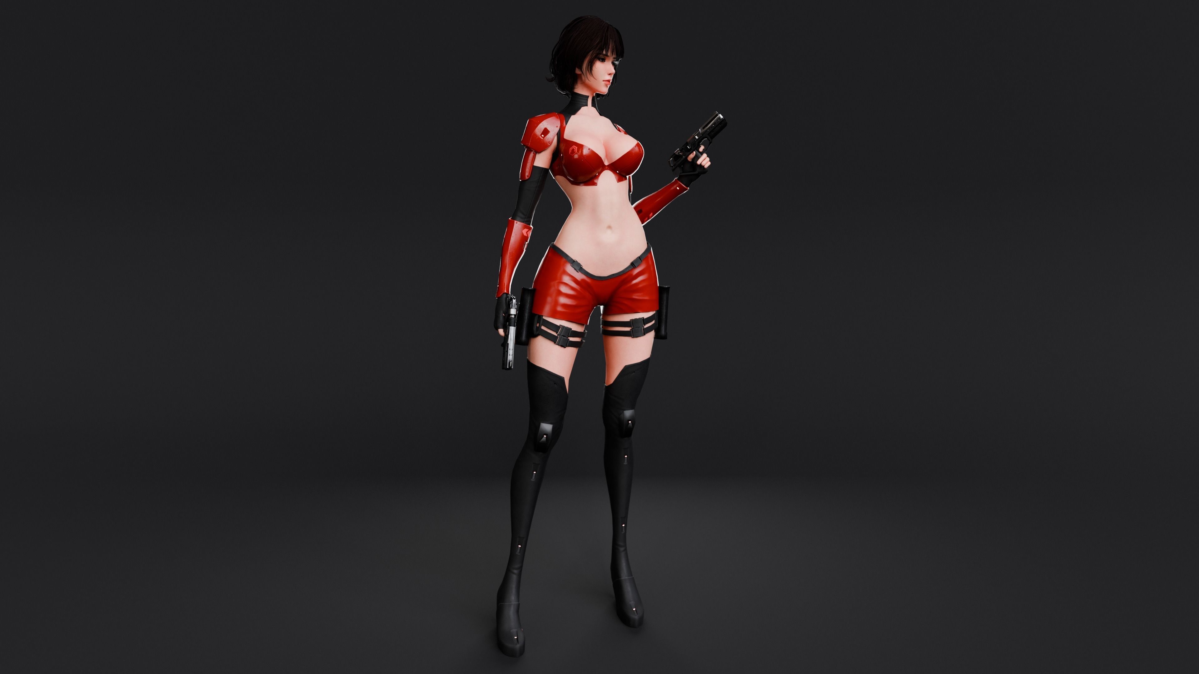 Cyberpunk Female Zhora  Low-poly 3D model_6