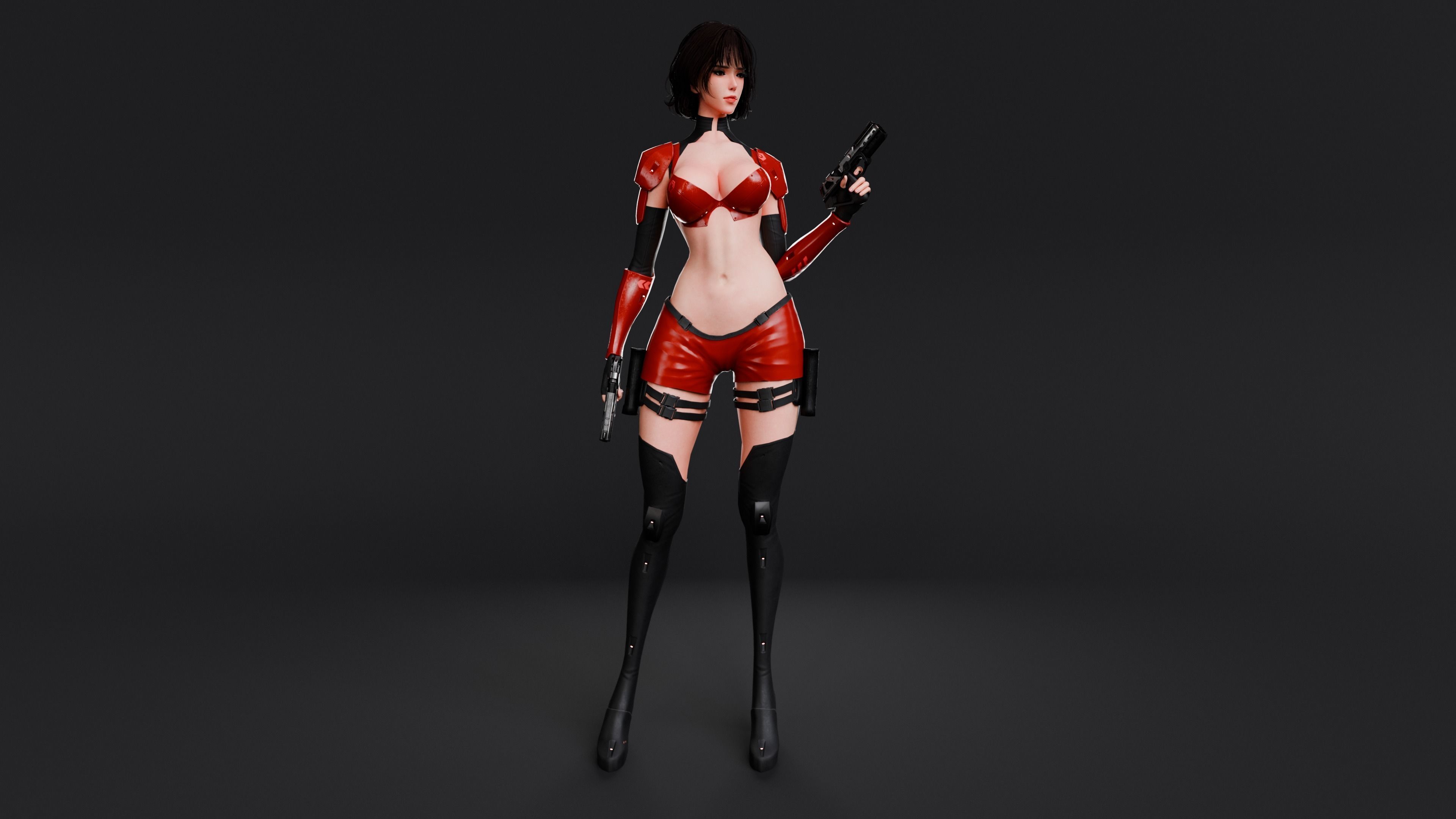 Cyberpunk Female Zhora  Low-poly 3D model_7