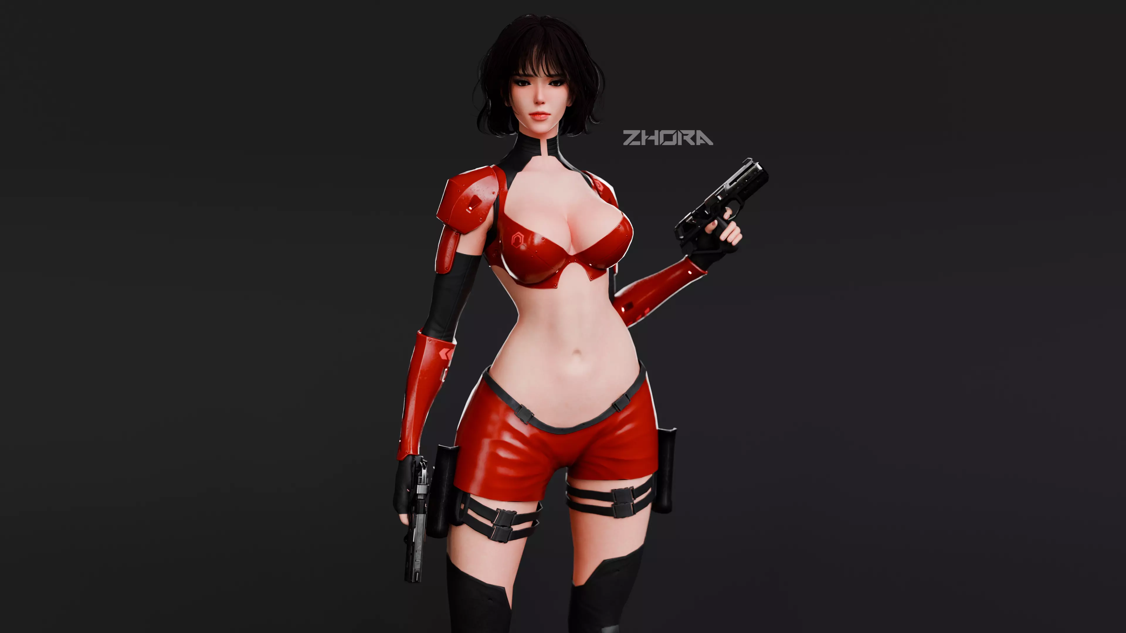 Cyberpunk Female Zhora  Low-poly 3D model_0