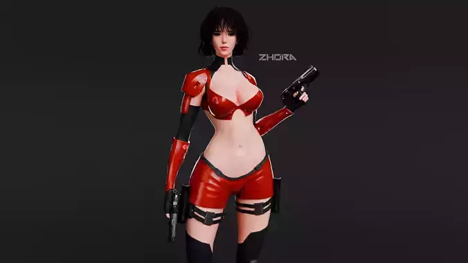 Cyberpunk Female Zhora  Low-poly 3D model