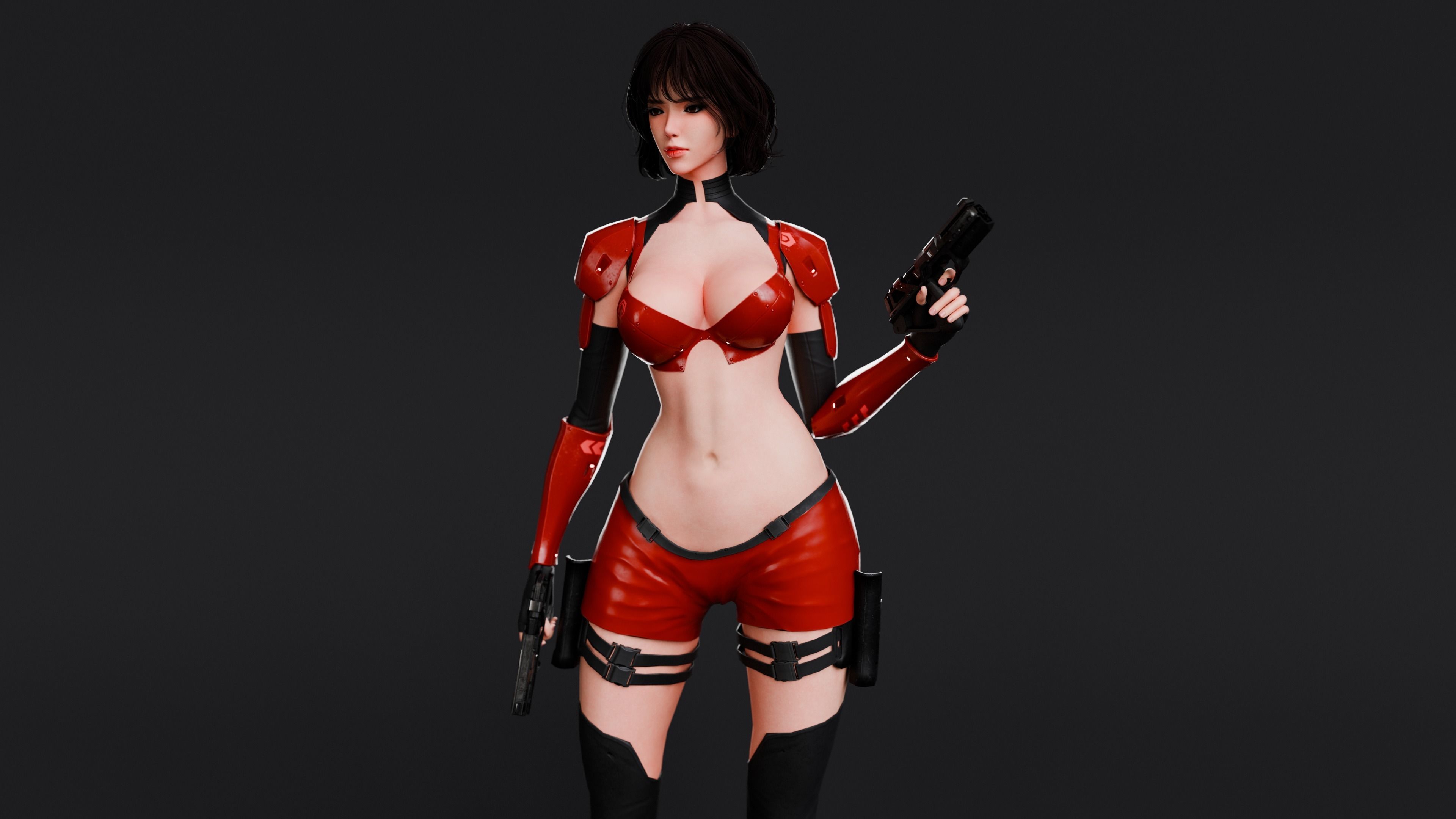 Cyberpunk Female Zhora  Low-poly 3D model_1