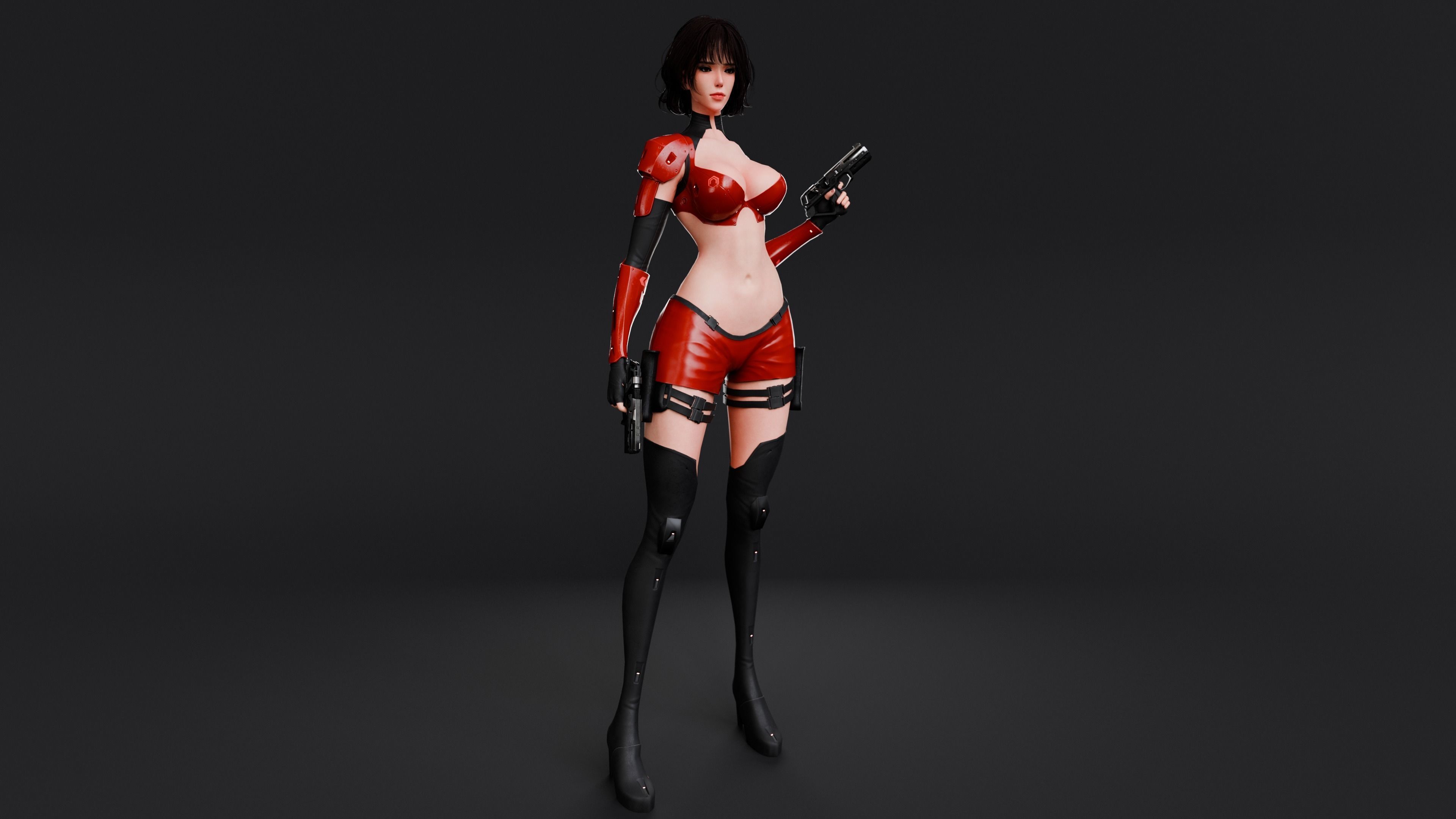Cyberpunk Female Zhora  Low-poly 3D model_4