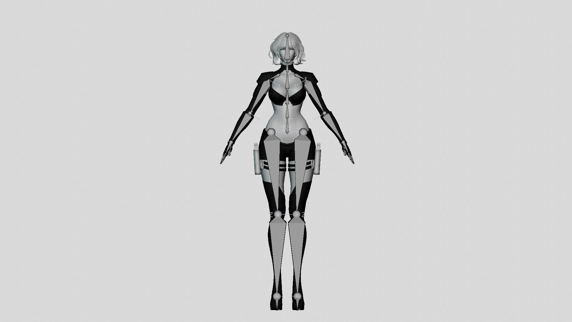 Cyberpunk Female Zhora  Low-poly 3D model_12