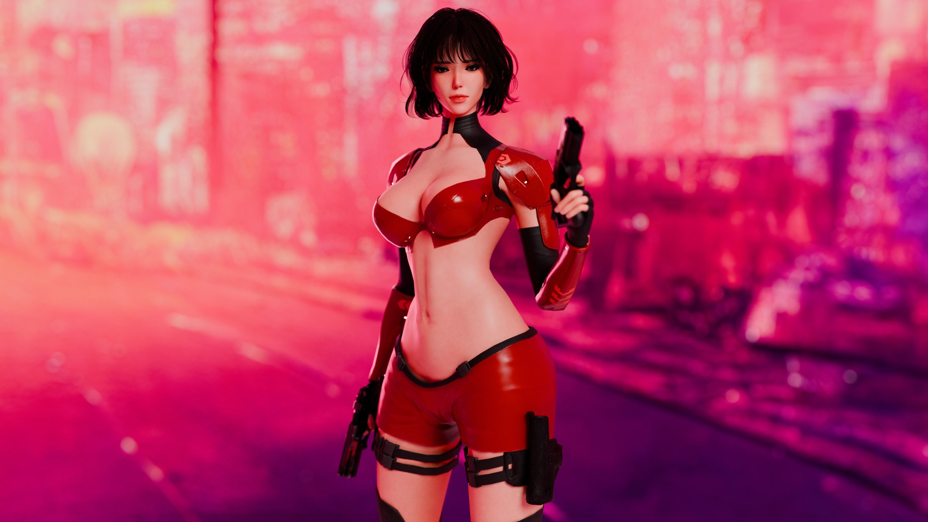 Cyberpunk Female Zhora  Low-poly 3D model_10