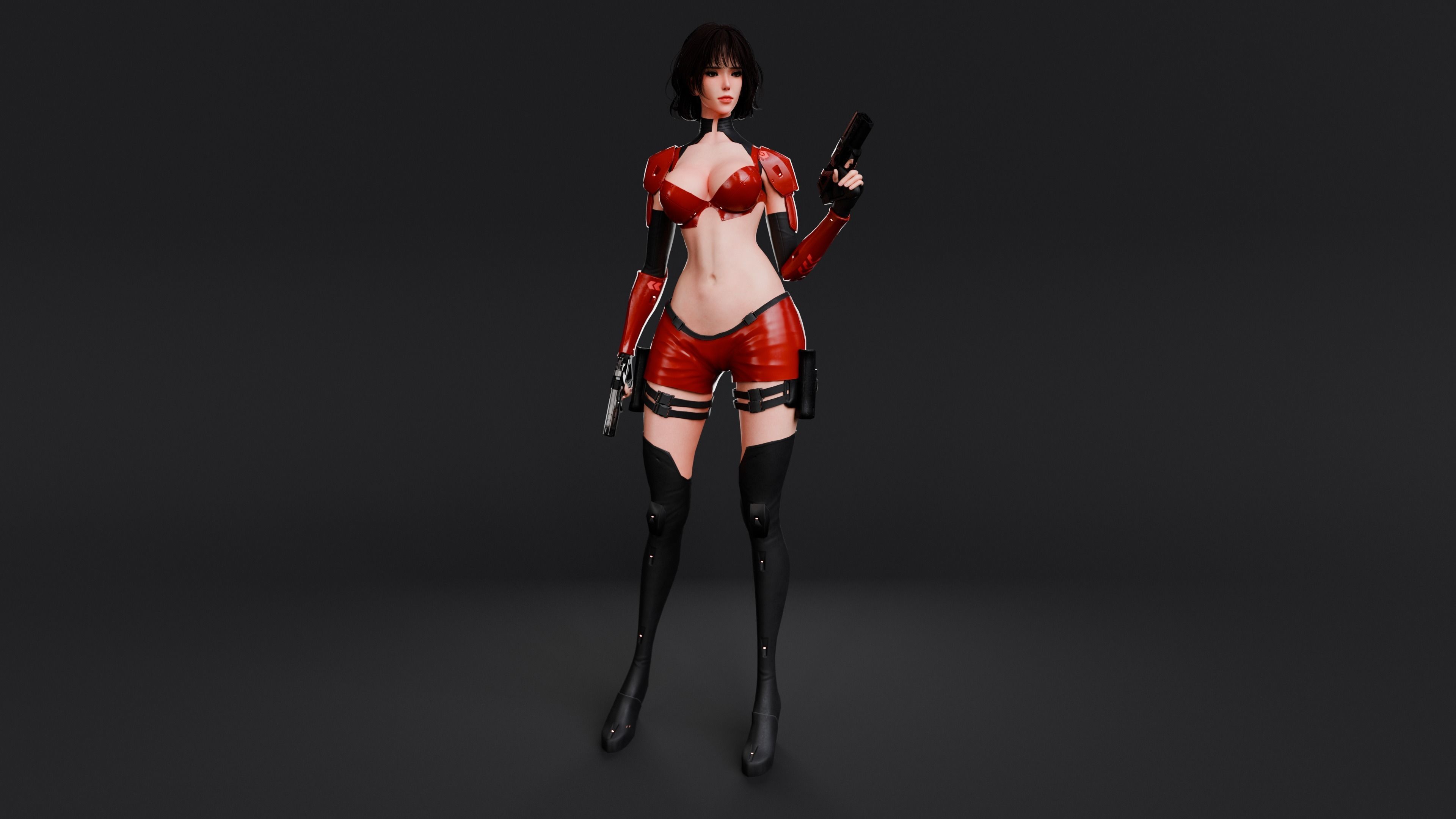 Cyberpunk Female Zhora  Low-poly 3D model_5