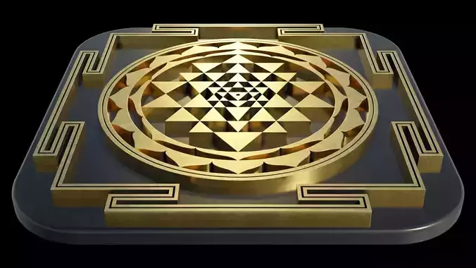 Shri Yantra Symbol high detail 3D model