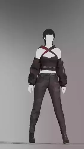 outfit black - clo 3d 