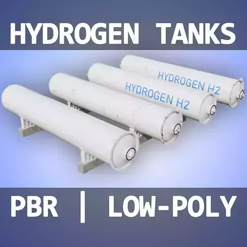 High Pressure Hydrogen Tank H2 Low-poly 3D model