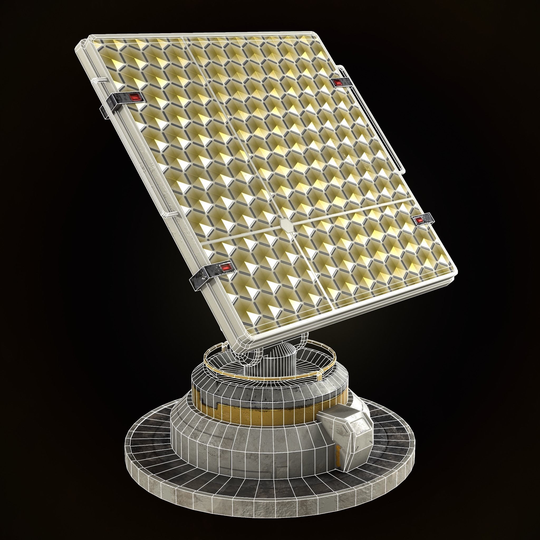 Solar panel Sci-fi Low-Poly Low-poly 3D model_4