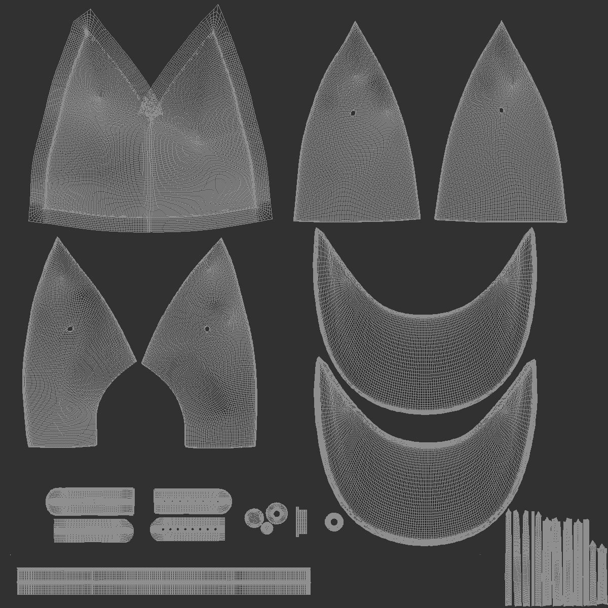 Black Trucker Hat - sport mesh baseball cap 3D model_7