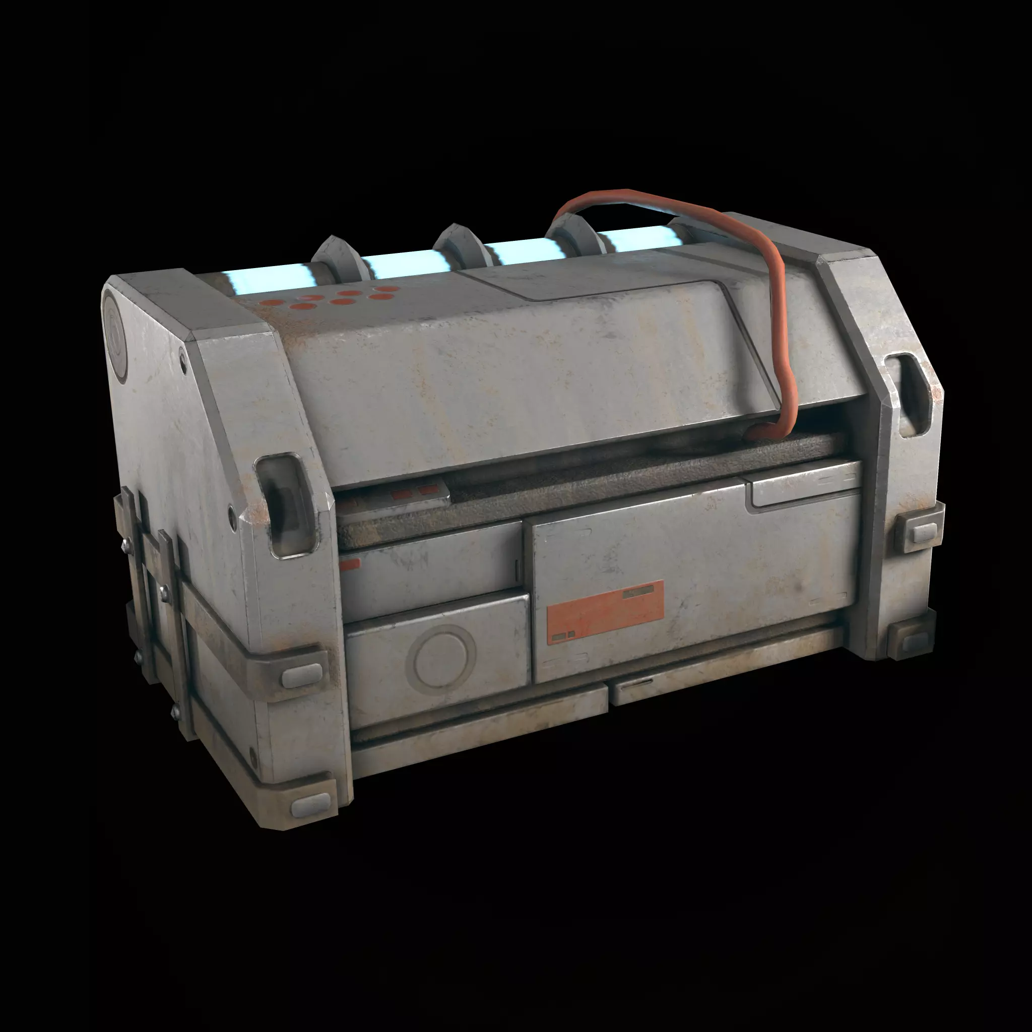 Power plant sci-fi Low-Poly Low-poly 3D model_0