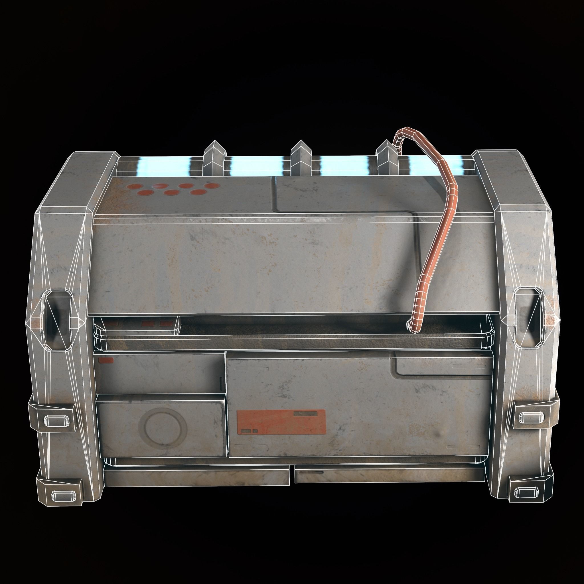 Power plant sci-fi Low-Poly Low-poly 3D model_4