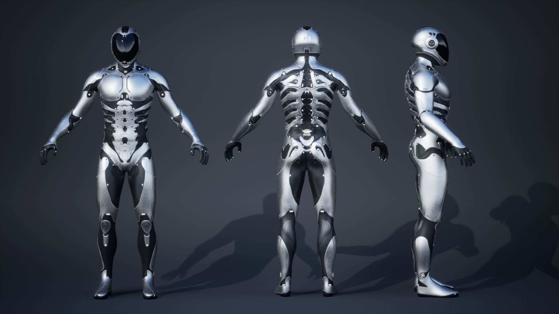 Robot Male 1 Low-poly 3D model_6