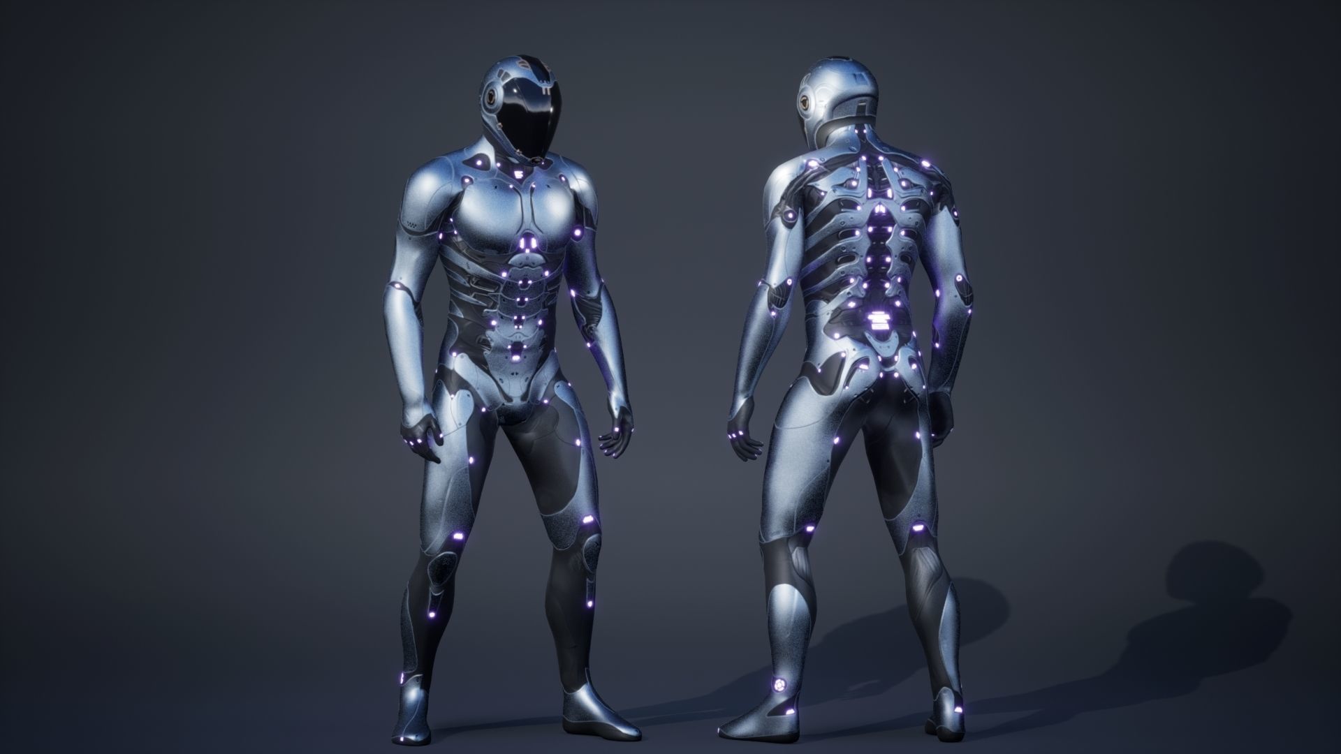 Robot Male 1 Low-poly 3D model_7