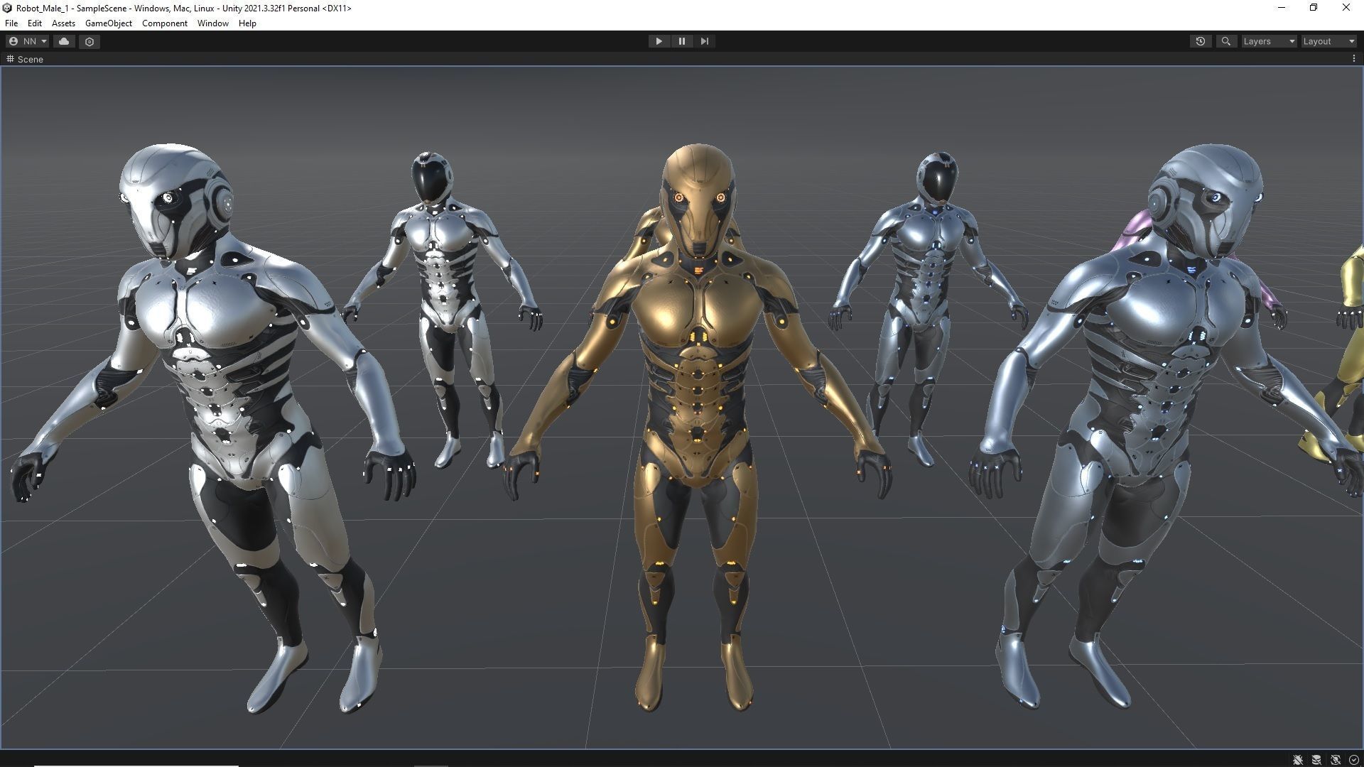 Robot Male 1 Low-poly 3D model_14