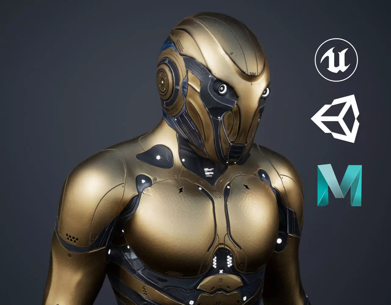 Robot Male 1 Low-poly 3D model_0