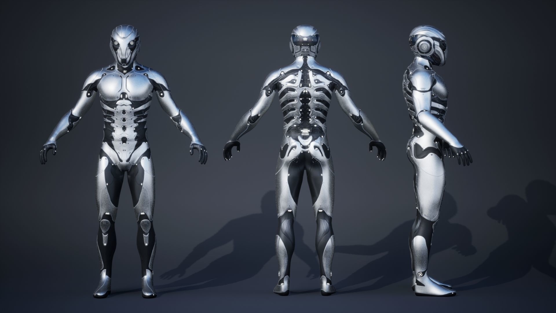 Robot Male 1 Low-poly 3D model_5