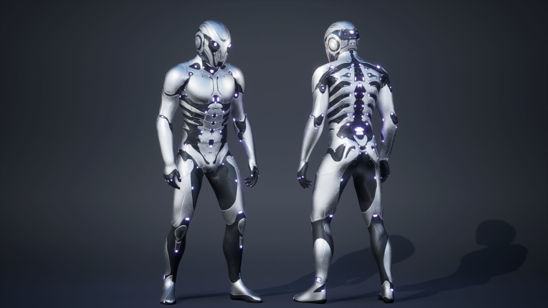 Robot Male 1 Low-poly 3D model_4
