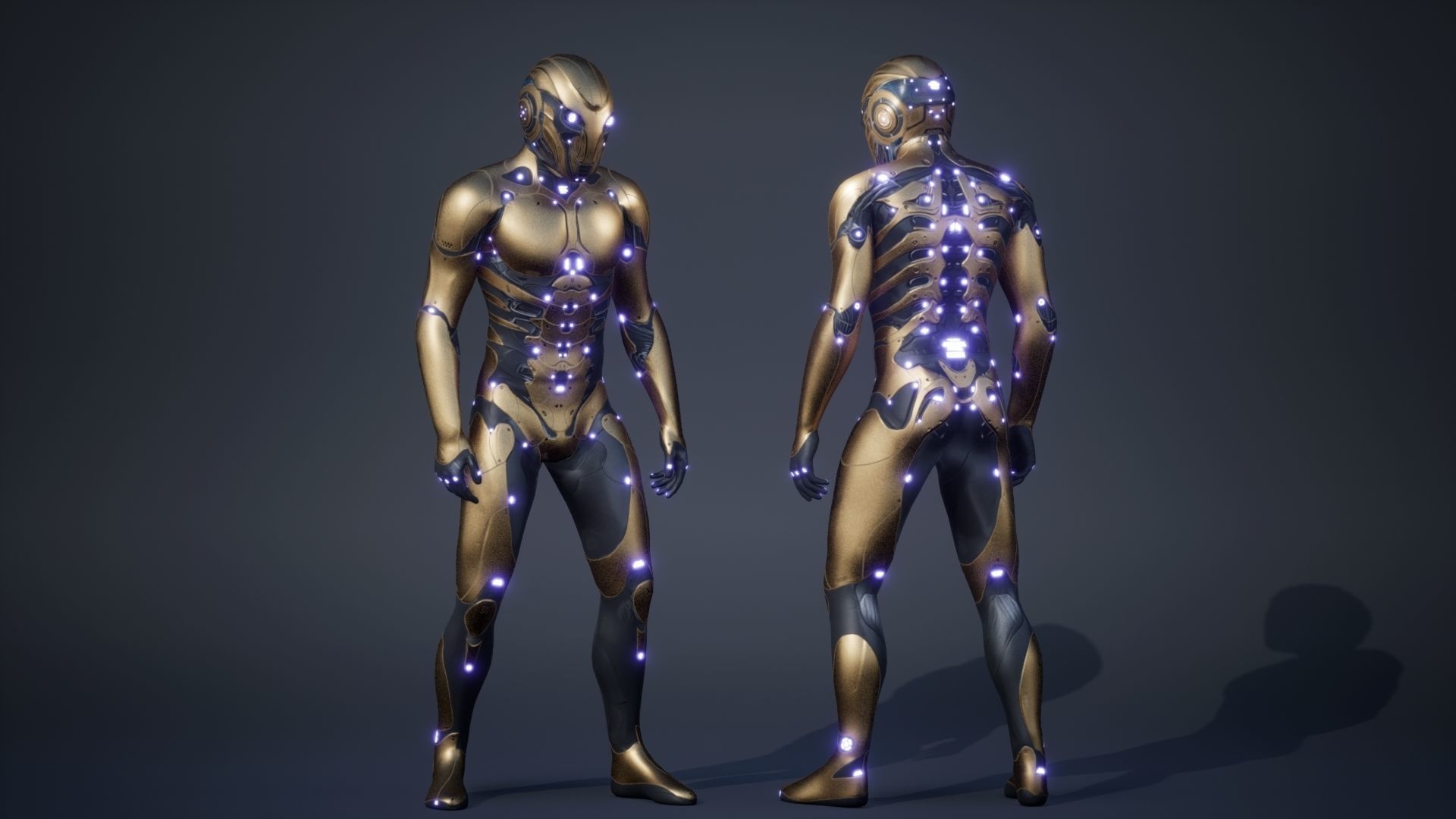 Robot Male 1 Low-poly 3D model_8