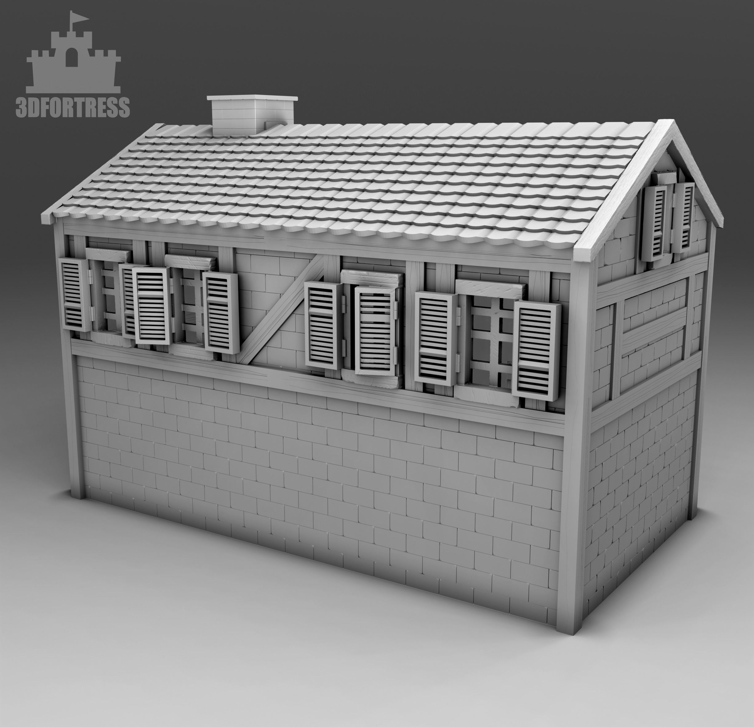  Two-story house 3D print model_2
