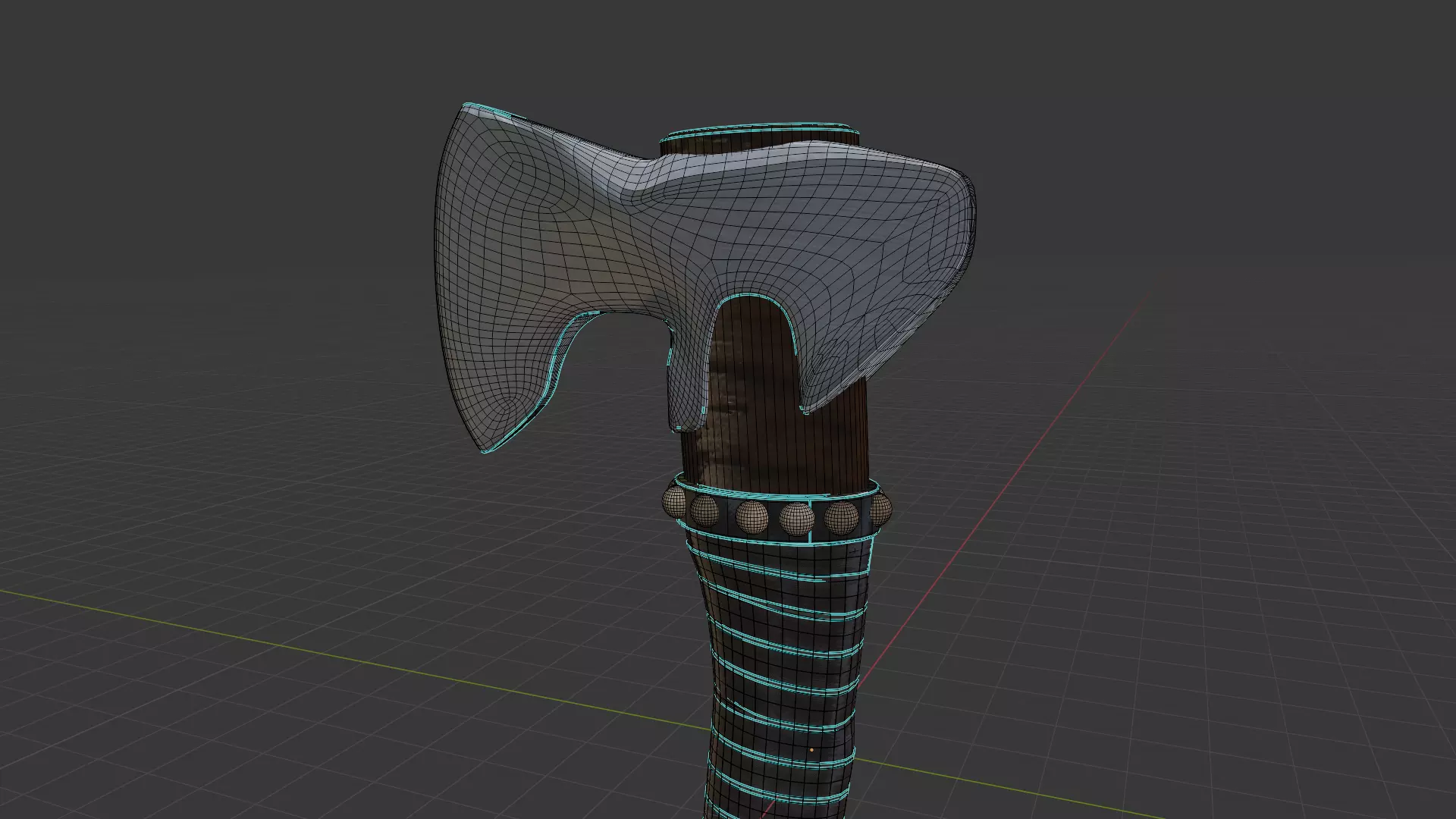 Lowpoly Axe  Low-poly 3D model_0