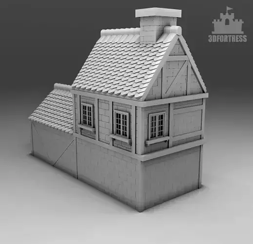  A house with stairs 3D print model