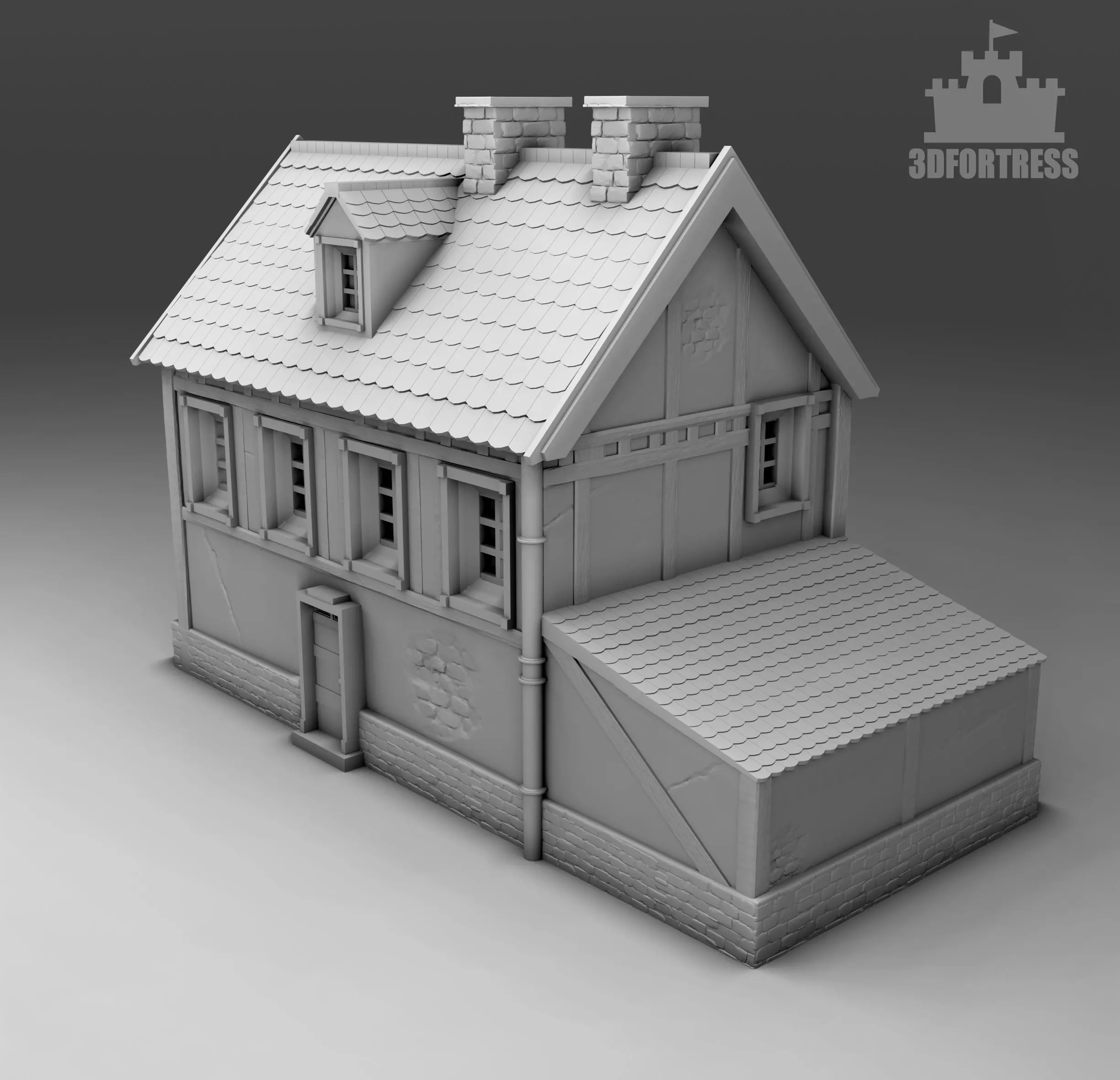  Brick house 3D print model_0