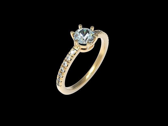 Engagement Ring 16 5mm 3D print model