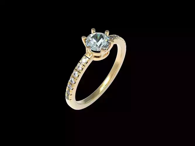 Engagement Ring 16 5mm 3D print model