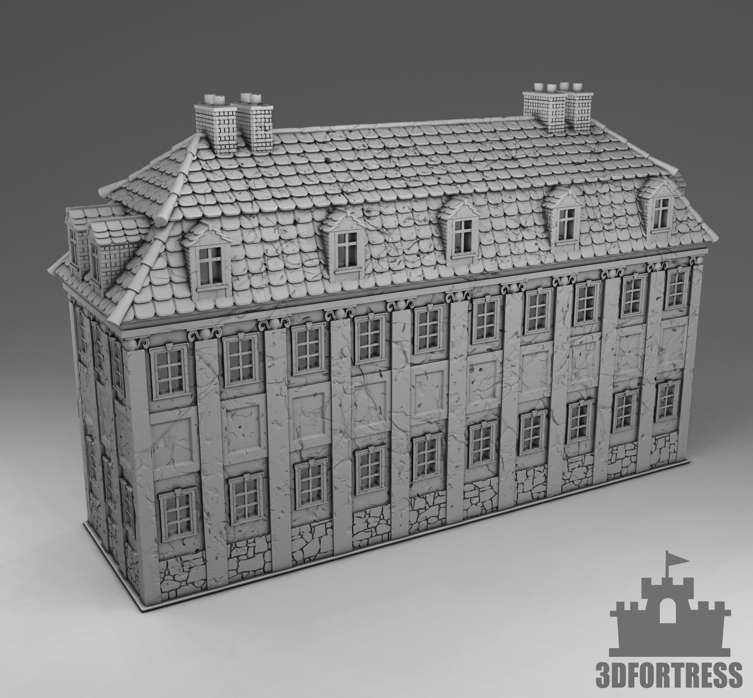 French beautiful building 3D print model_2