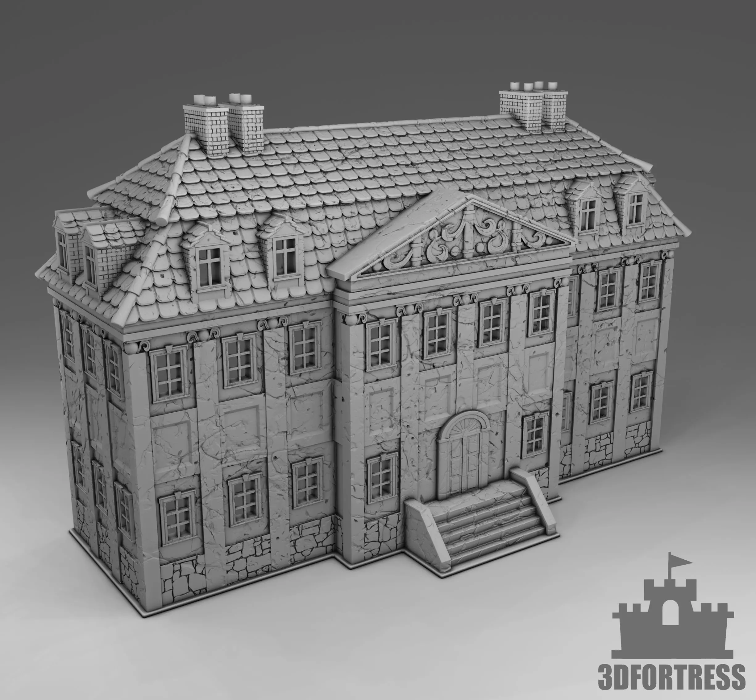 French beautiful building 3D print model_0