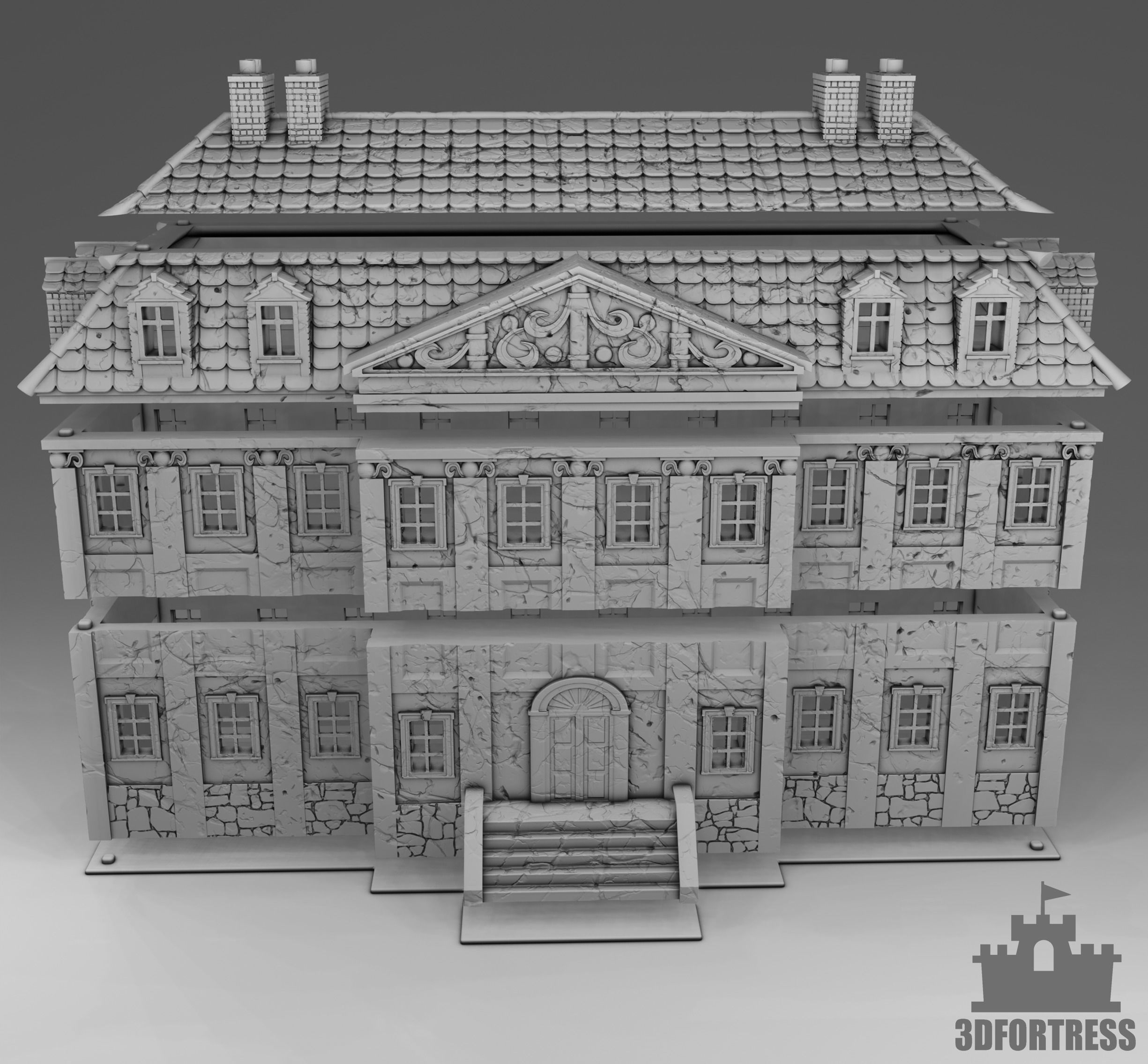 French beautiful building 3D print model_1